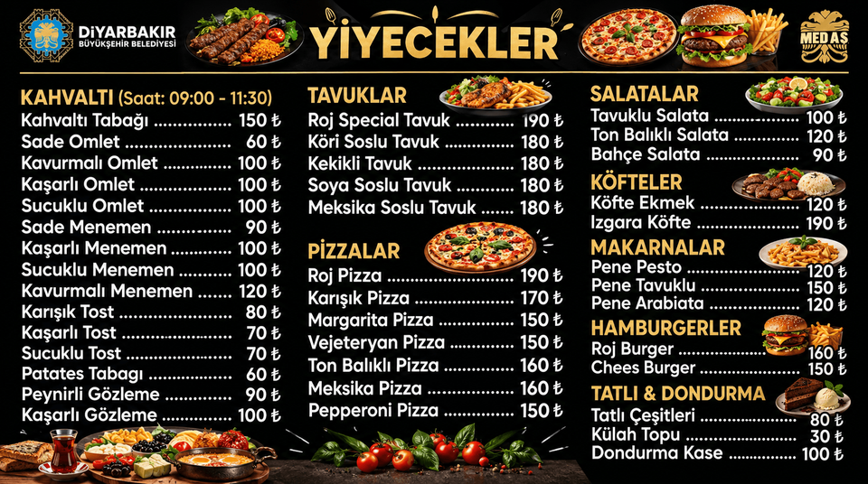 Hamravat Sosyal Tesisi Menüsü